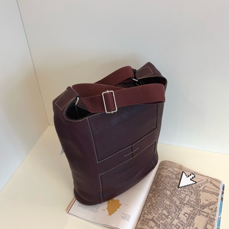 Hermes愛馬仕 Vintage絕版Good News全皮水桶包 斜背包 肩背包 深紫紅Tc皮-2