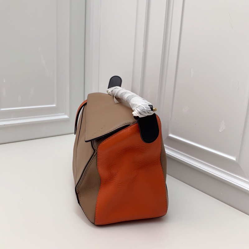 98新羅意威 LOEWE中號Puzzle 棕色拼橘色牛皮 -3