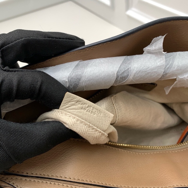 98新羅意威 LOEWE中號Puzzle 棕色拼橘色牛皮 -8