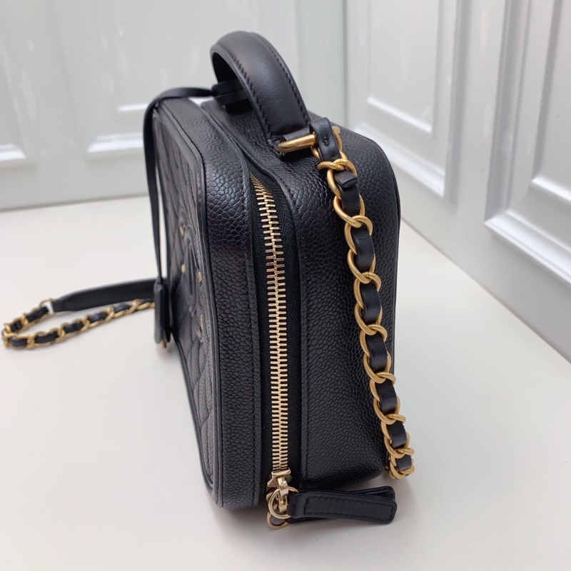 98新 CHANEL香奈兒 黑金相機包 26開-2