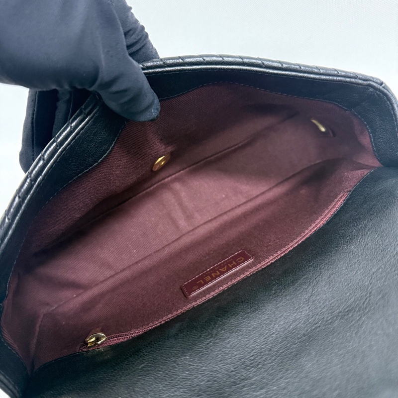 98新Chanel香奈兒 季節款黑金v紋CF鏈條包-9