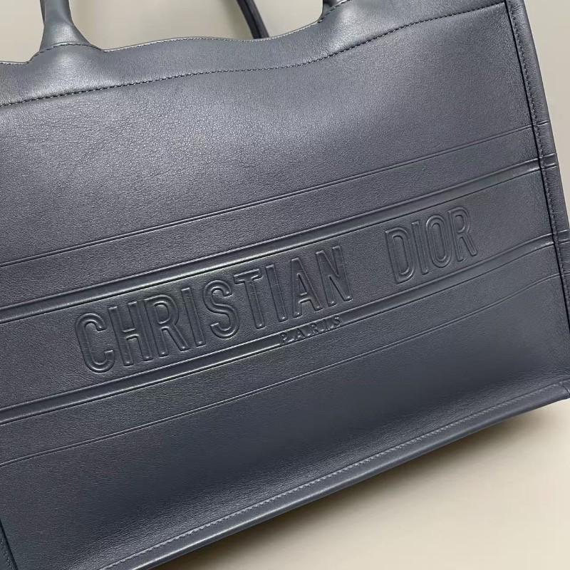 Dior迪奧 book tote 中號 霧霾藍全皮托特包 手提包-2