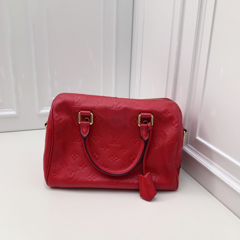 98新 LV speedy25 全皮紅色手提包 超美氣質紅色 經典speedy系列-1