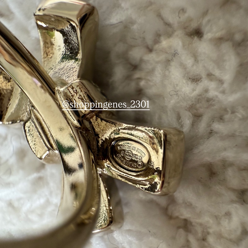 香奈兒 Chanel 全新品 25B 黑色蝴蝶結水鑽戒指 尺寸52-4