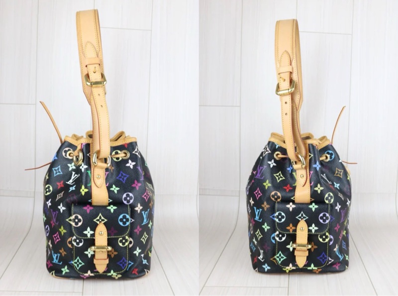 「JL精品代購」9新 LV 黑三彩 水桶包-3