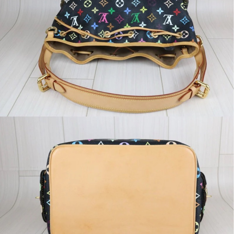 「JL精品代購」9新 LV 黑三彩 水桶包-4