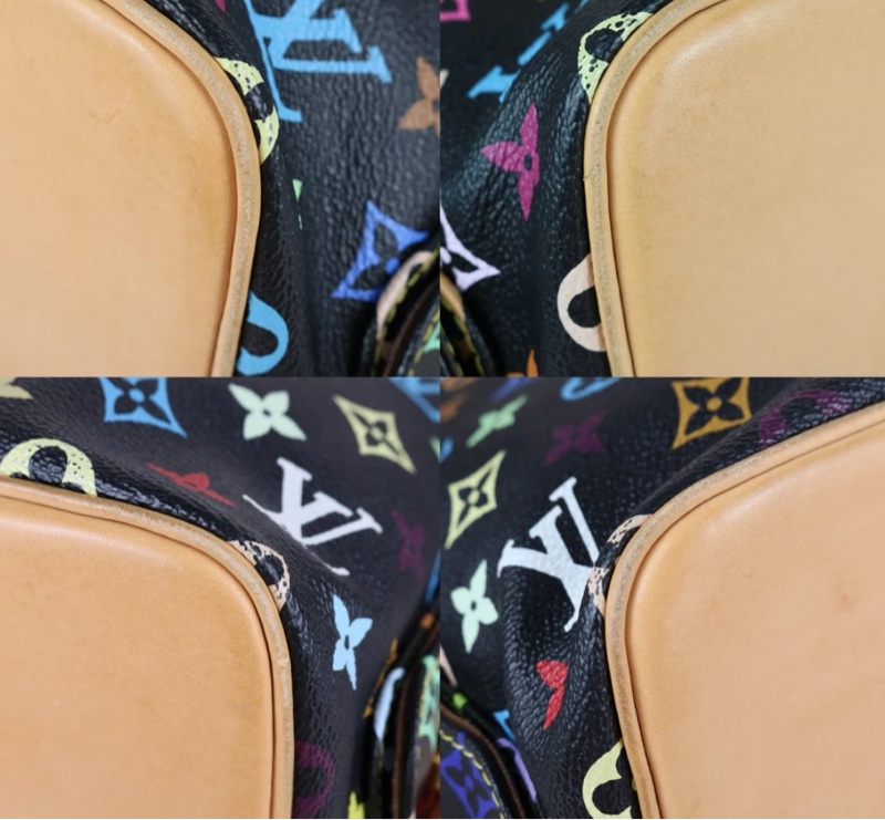 「JL精品代購」9新 LV 黑三彩 水桶包-7