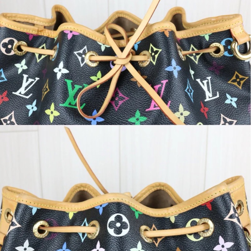 「JL精品代購」9新 LV 黑三彩 水桶包-9