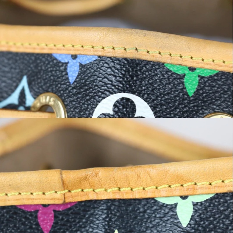 「JL精品代購」9新 LV 黑三彩 水桶包-10