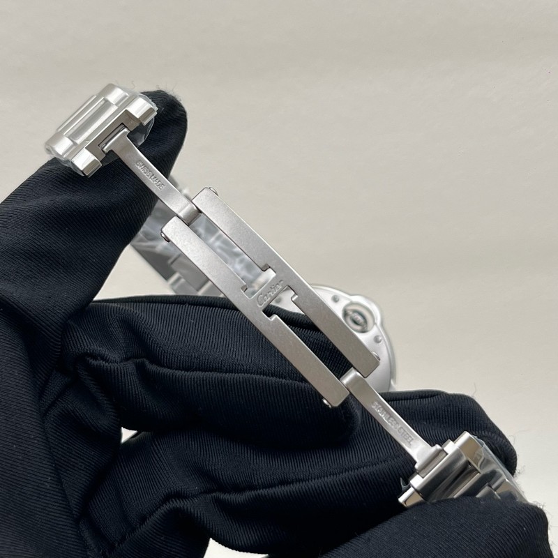 卡地亞/Cartier 33盤藍氣球 W6920071 自動機械 精鋼 33毫米 表圈後鑲雙排鑽 無損升級-8