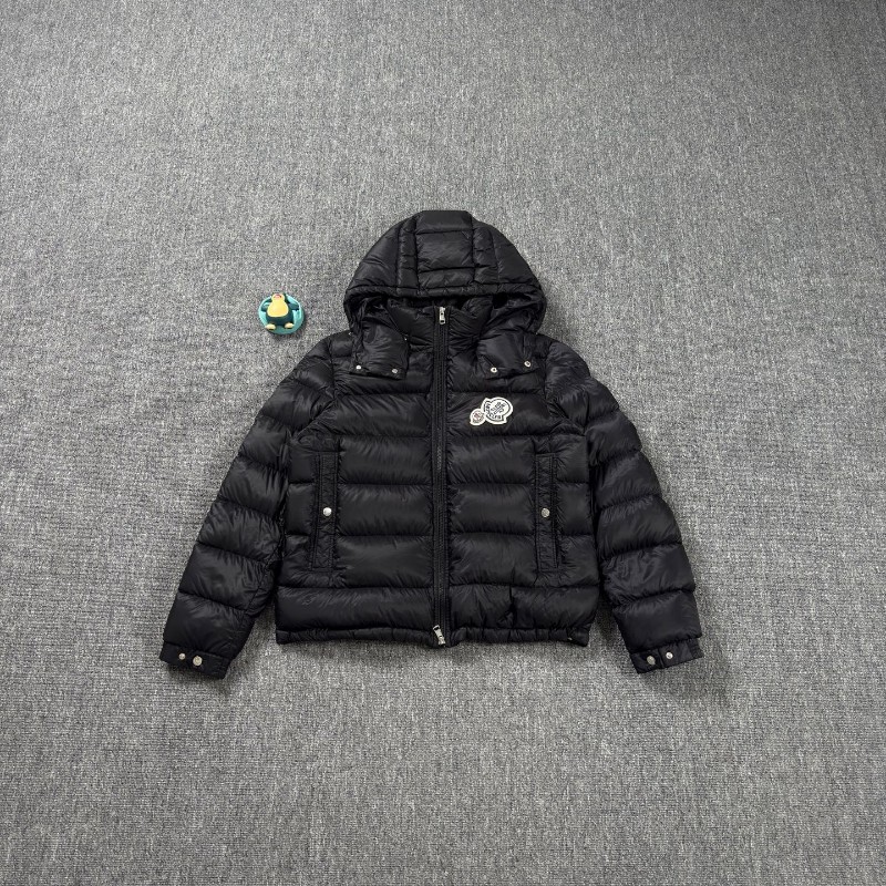 Moncler Brmant系列黑色徽章Logo羽絨服外套/5碼-0