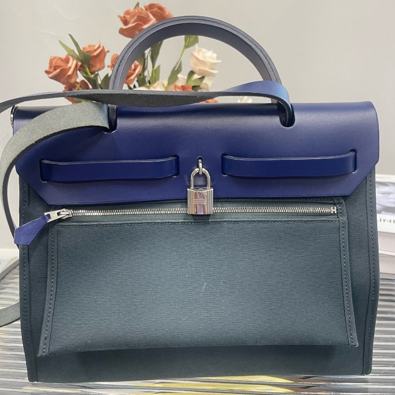 Hermes愛馬仕 herbag31 藍拼藏青 Y刻 肩背包-1