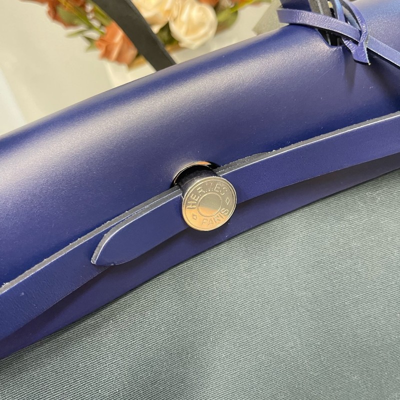 Hermes愛馬仕 herbag31 藍拼藏青 Y刻 肩背包-12