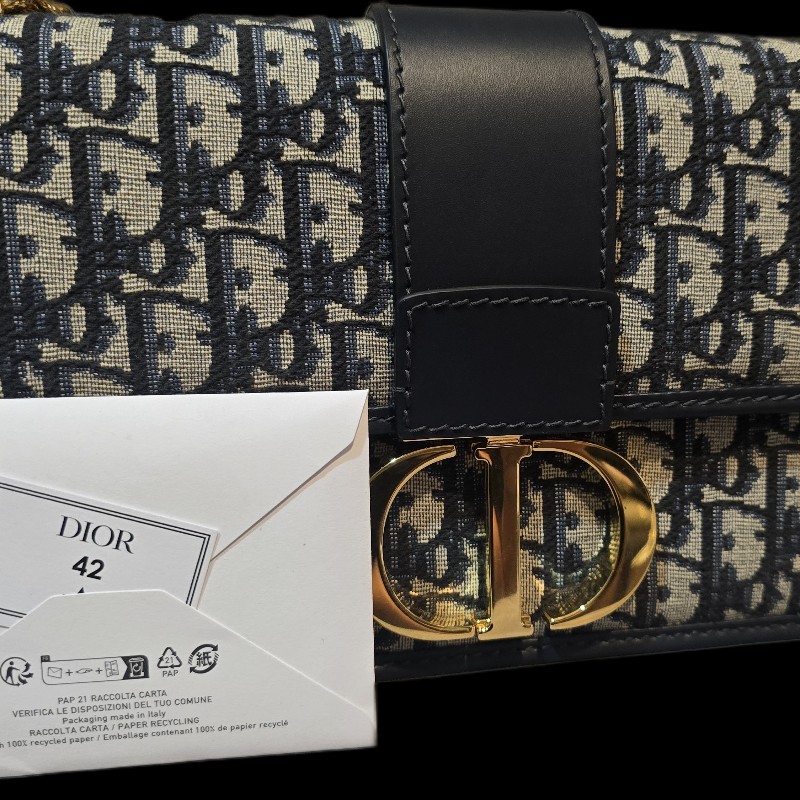 Dior蒙田包30 Montaigne 鏈帶包
藍色 Dior Oblique 緹花-16
