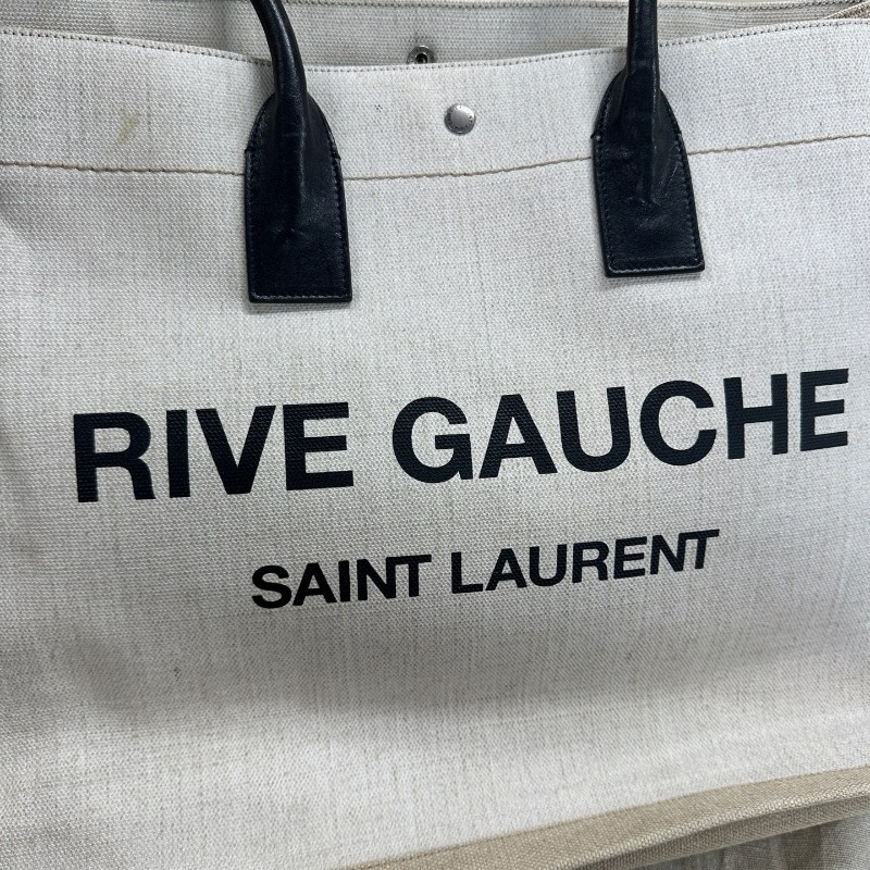 YSL/聖羅蘭 RiveGauche托特包字母Logo 大號帆布手提包 沙灘包 尺寸:48×36×16cm-5