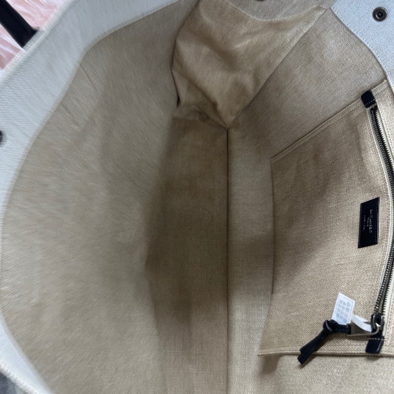 YSL/聖羅蘭 RiveGauche托特包字母Logo 大號帆布手提包 沙灘包 尺寸:48×36×16cm-8