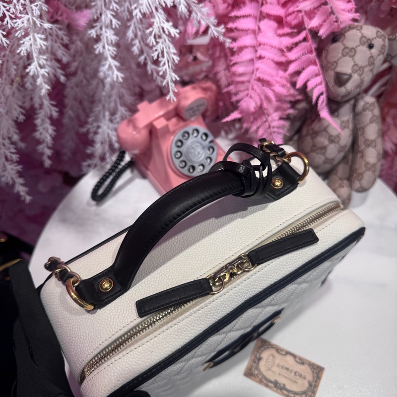 Chanel 黑白化妝箱/相機包斜背包/王吉娜古董精品-7