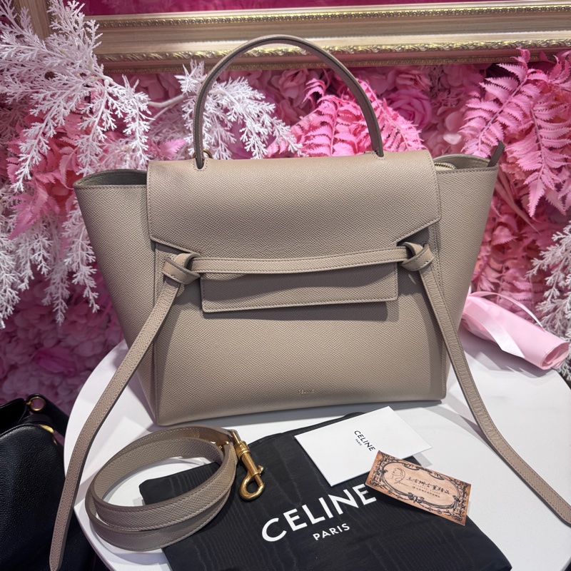 Celine 鯰魚包奶茶色/王吉娜古董精品-0