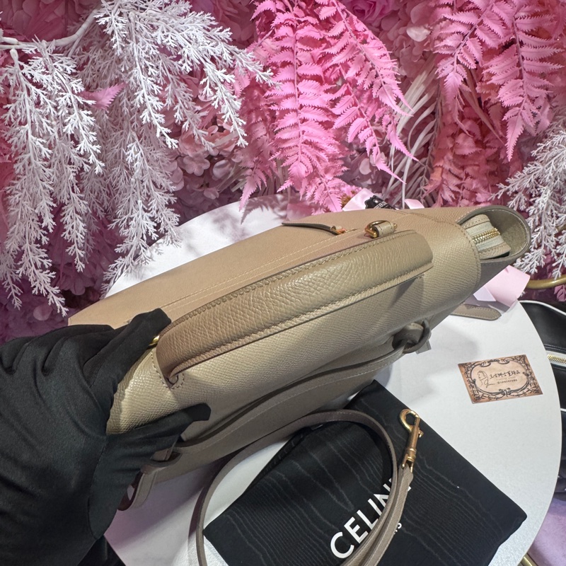 Celine 鯰魚包奶茶色/王吉娜古董精品-7