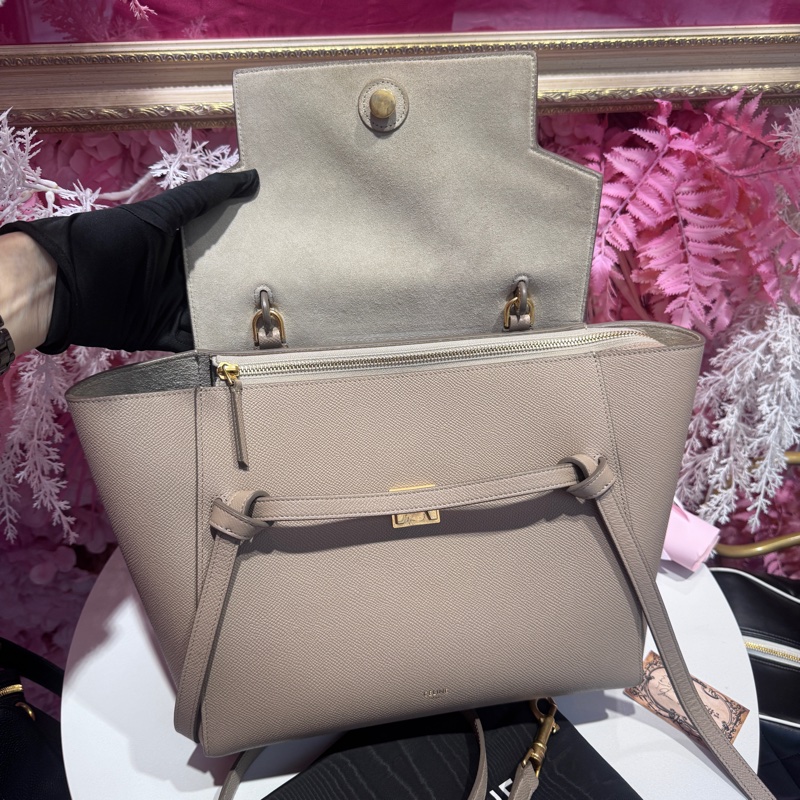 Celine 鯰魚包奶茶色/王吉娜古董精品-8