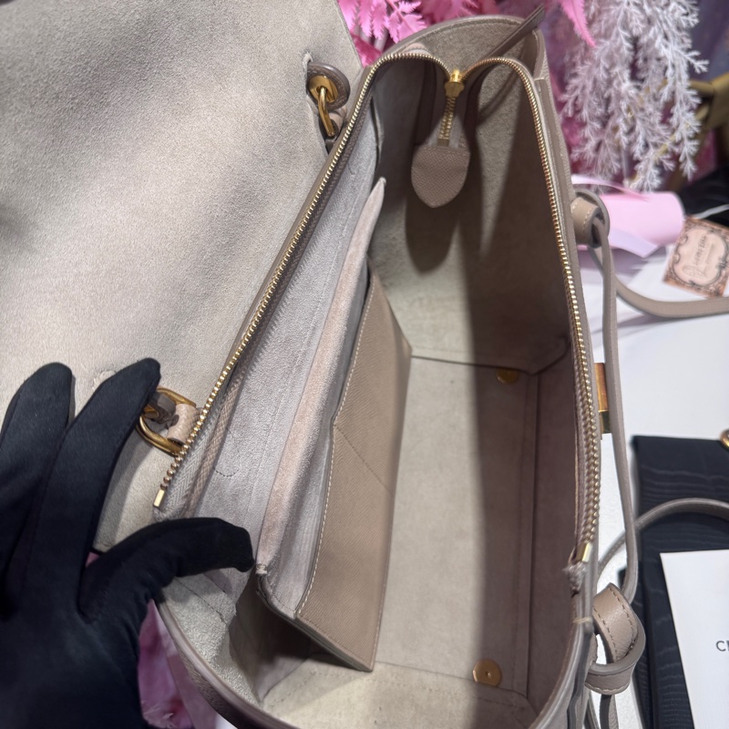 Celine 鯰魚包奶茶色/王吉娜古董精品-9