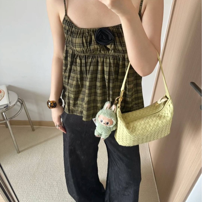 BOTTEGA VENETA BV 葆蝶家 全皮 小雞黃 淡土黃 編織 便當包 飯盒包 手提包 肩背包 側背包 腋下包-5