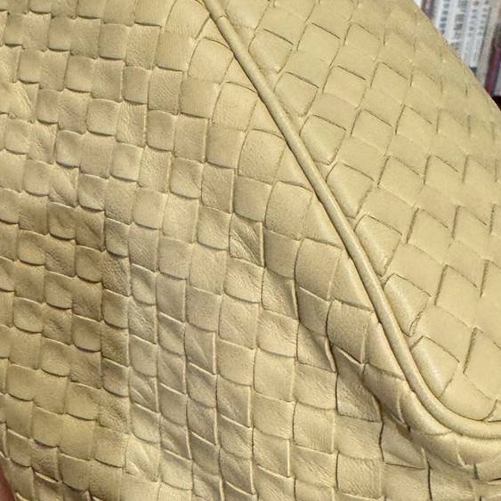 BOTTEGA VENETA BV 葆蝶家 全皮 小雞黃 淡土黃 編織 便當包 飯盒包 手提包 肩背包 側背包 腋下包-16