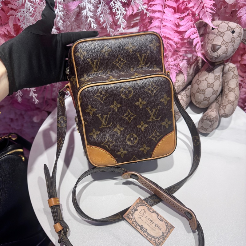 LV 雙層老花斜背包/王吉娜古董精品-2