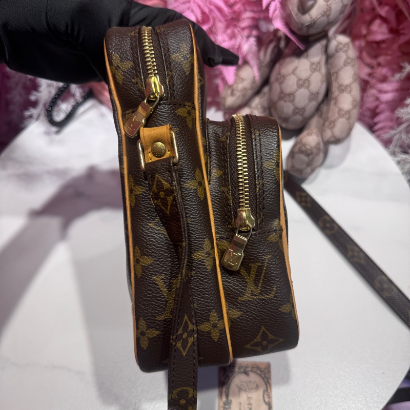 LV 雙層老花斜背包/王吉娜古董精品-4