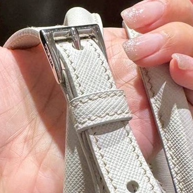 PRADA 冰川白 黑邊 殺手包 手提包 斜背包 肩背包 側背包-23