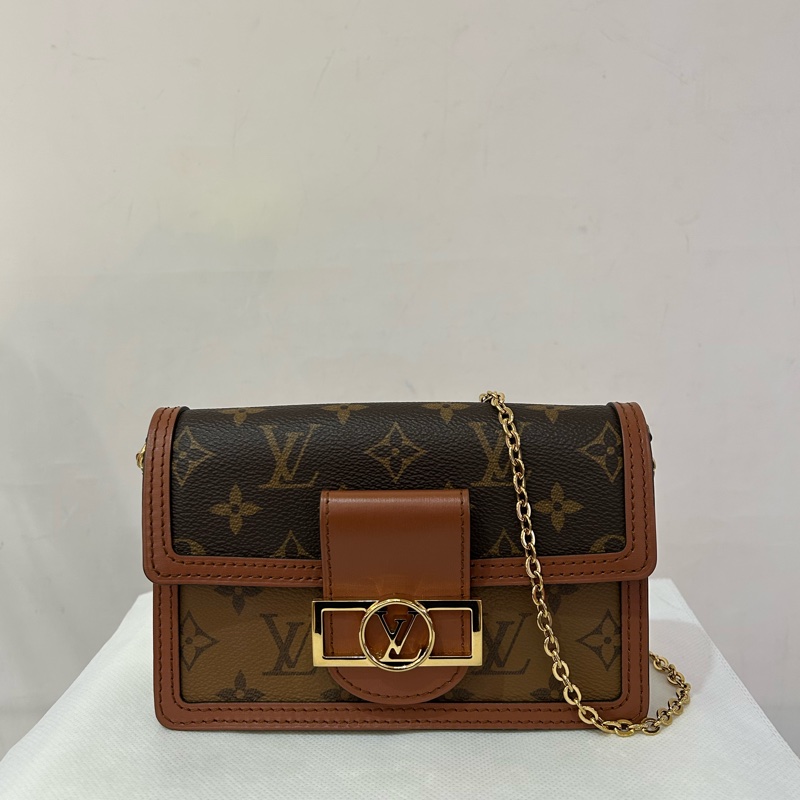 LV拼色老花Dauphine woc 鍊包-0