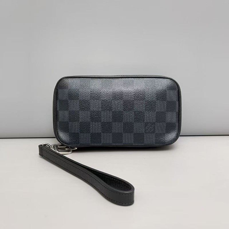 LV路易威登 棋盤格拼皮手包 手拿包 卡包-0