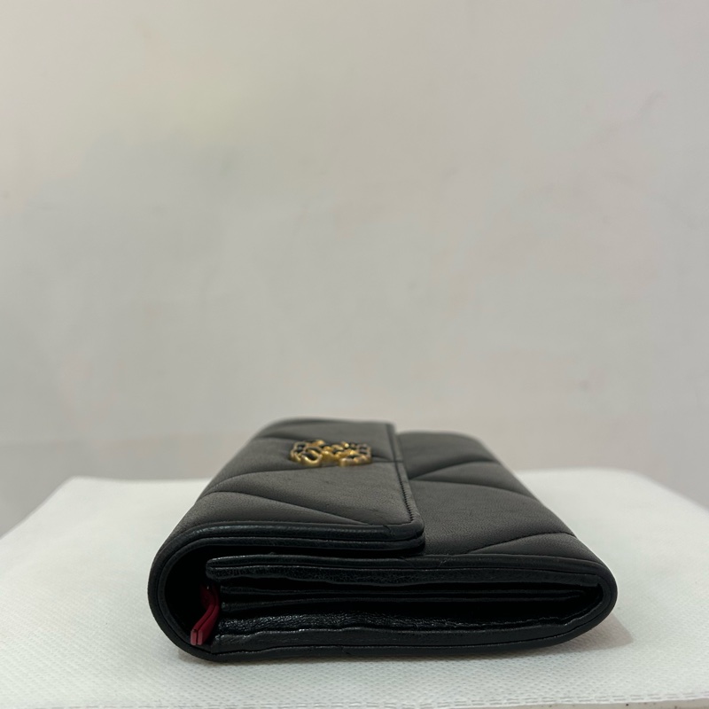 CHANEL 19系列黑牛皮二折釦長夾-2