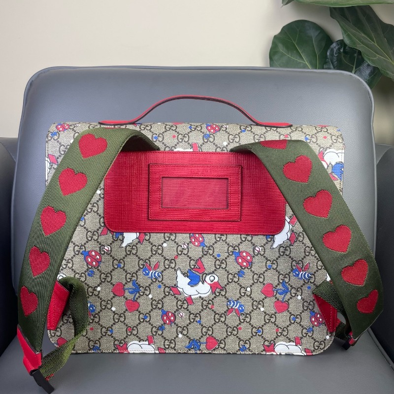 古馳/Gucci 動物圖案 後背包 雙肩包 愛心寬肩帶 兒童背包-1