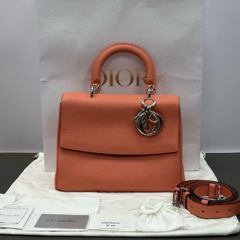 Dior bedior系列荔枝紋肩背斜背手提包27*12*20 98新配件塵袋保卡-0