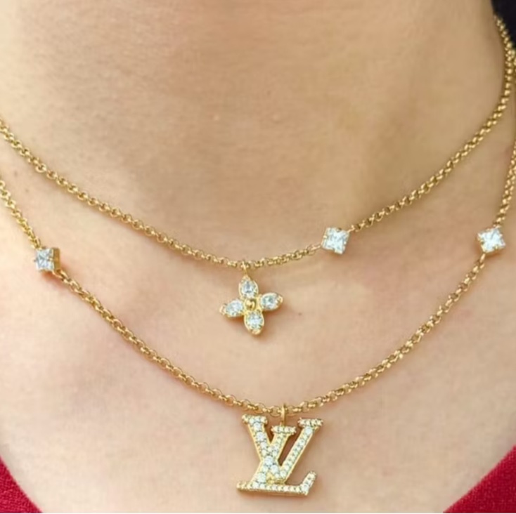 Lv Lady Lv雙鏈項鏈-5