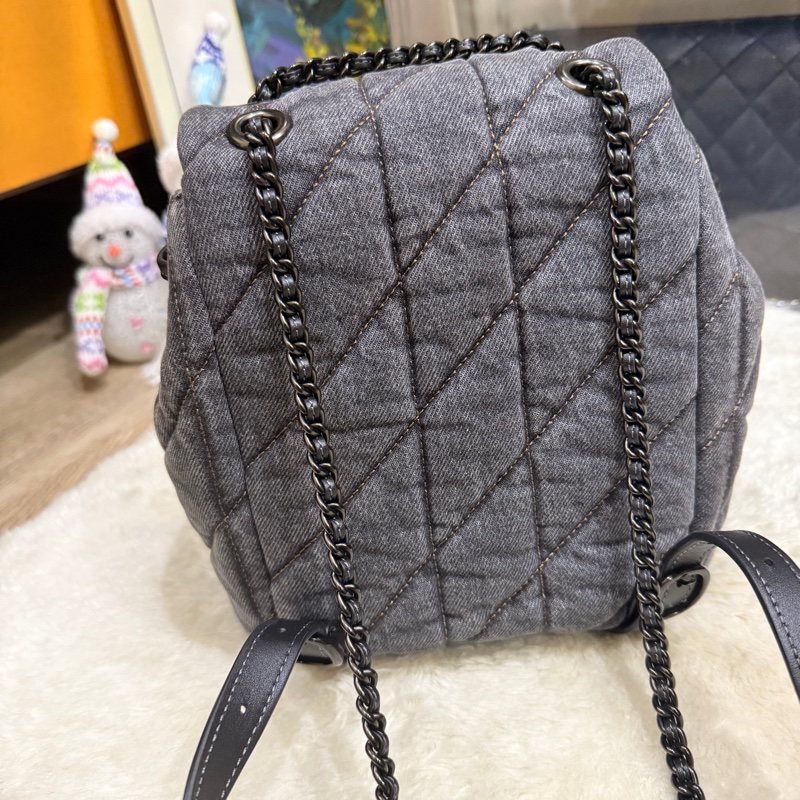 告別2025斷捨離價格🉐正櫃2萬多缺貨🏅95新✨COACH 黑牛仔 黑釦 可斜揹 三用包 三背法TABBY 絎縫後背包 斜揹 肩背 後背-14