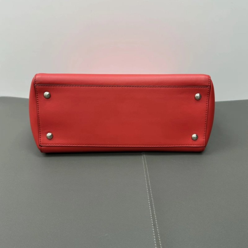 FENDI 紅色銀扣扣Dotcom Click編織手提斜背子母包 30*21*14 98新配件塵袋-3