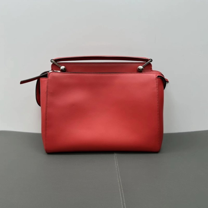 FENDI 紅色銀扣扣Dotcom Click編織手提斜背子母包30*21*14 98新配件塵袋-5