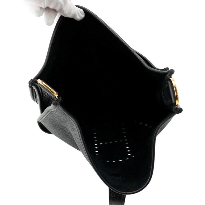 Hermes Hermès Evelyne 3 GM 單肩包，黑色，Taurillon Clemence 皮革，B 印記，黑色-3