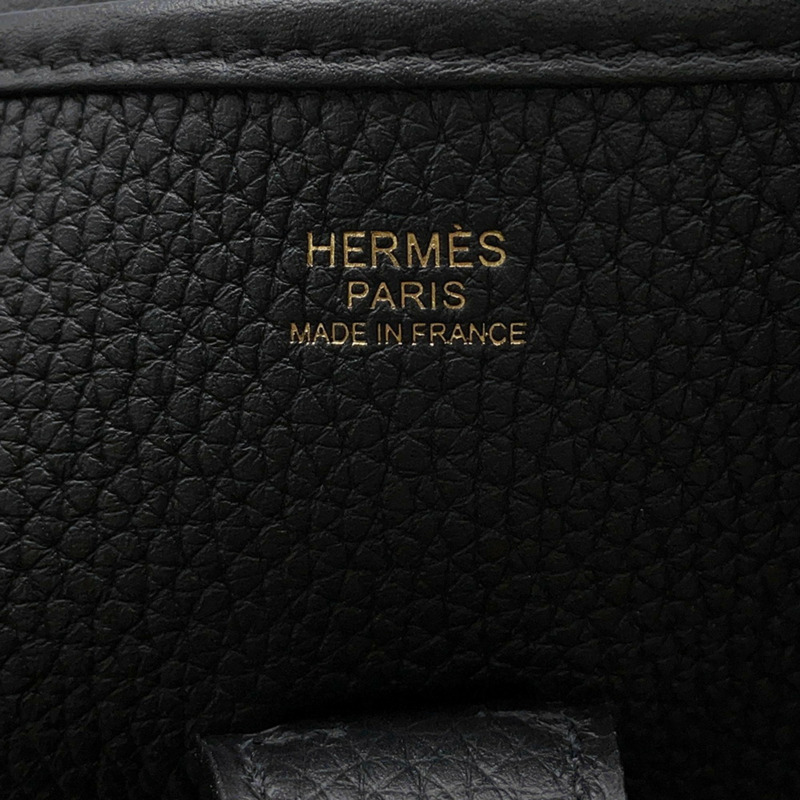 Hermes Hermès Evelyne 3 GM 單肩包，黑色，Taurillon Clemence 皮革，B 印記，黑色-5