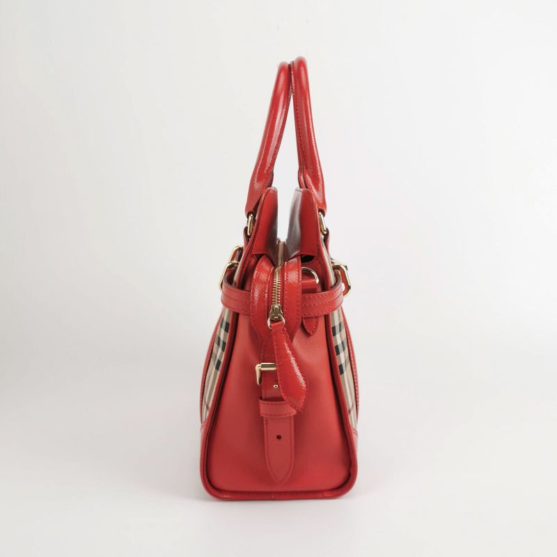 Burberry Minford 牛皮 漆皮 格紋 馬術騎士印花 斜背包 單肩包-3