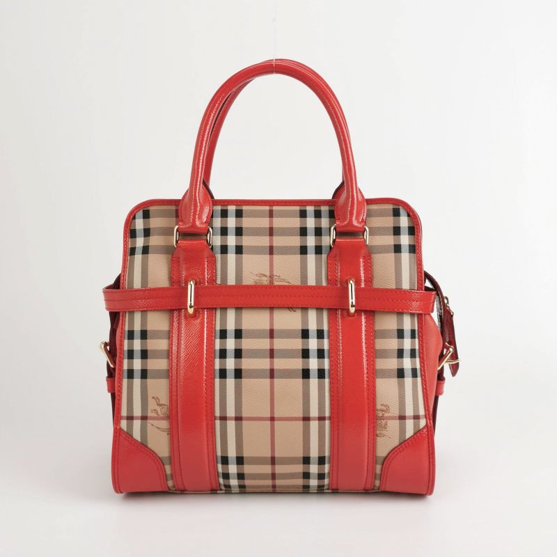 Burberry Minford 牛皮 漆皮 格紋 馬術騎士印花 斜背包 單肩包-4