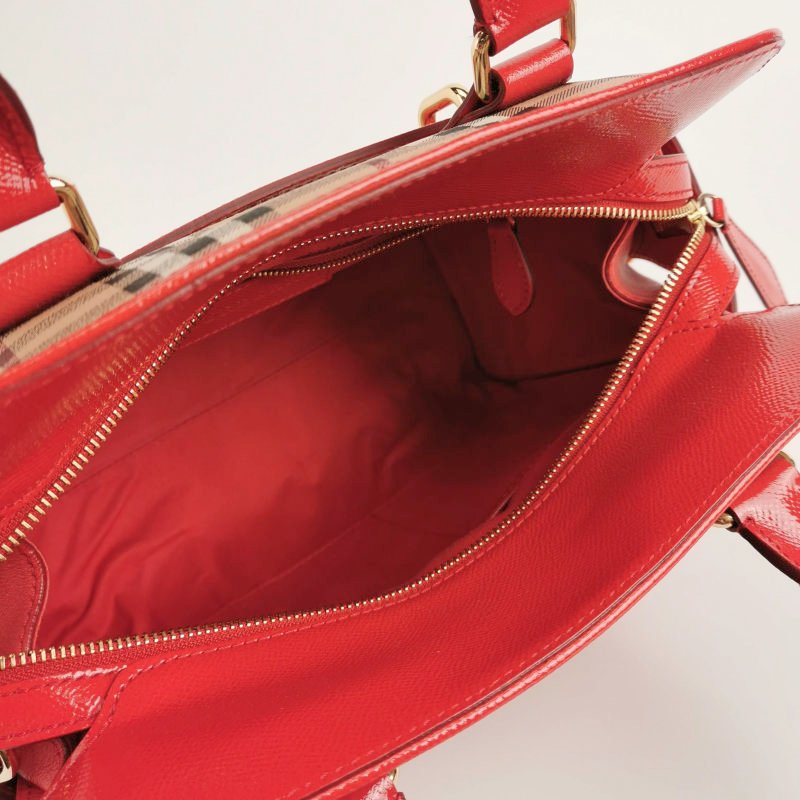 Burberry Minford 牛皮 漆皮 格紋 馬術騎士印花 斜背包 單肩包-6