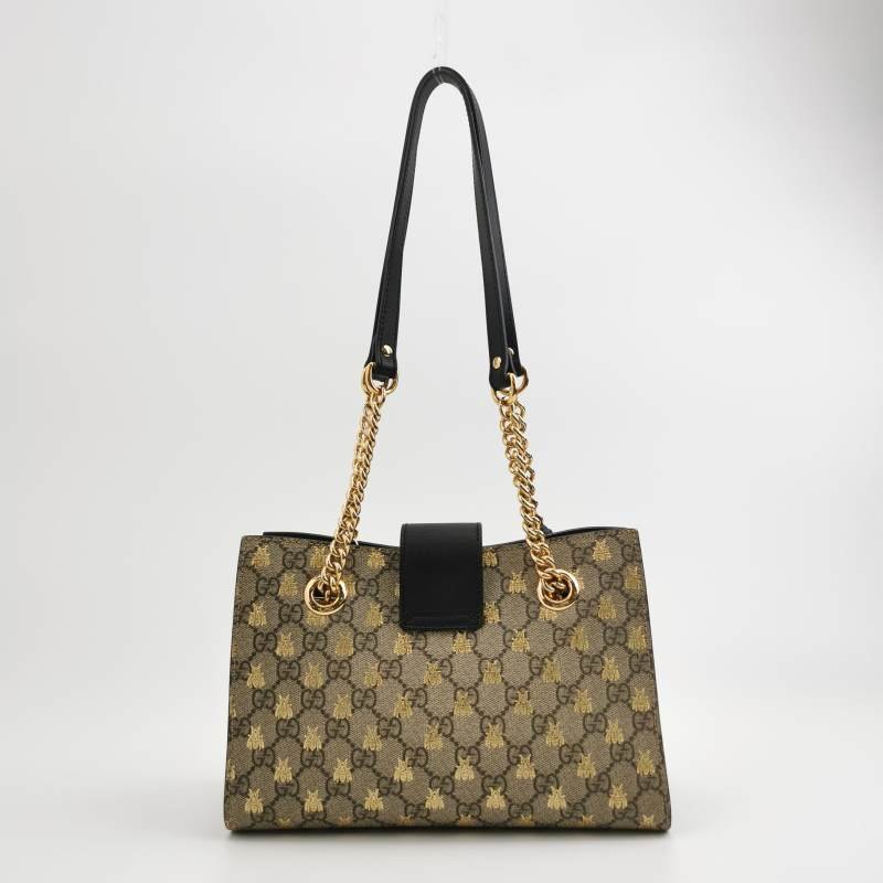 Gucci Padlock 小號 牛皮 蜜蜂 印花 鎖扣 單肩包-4