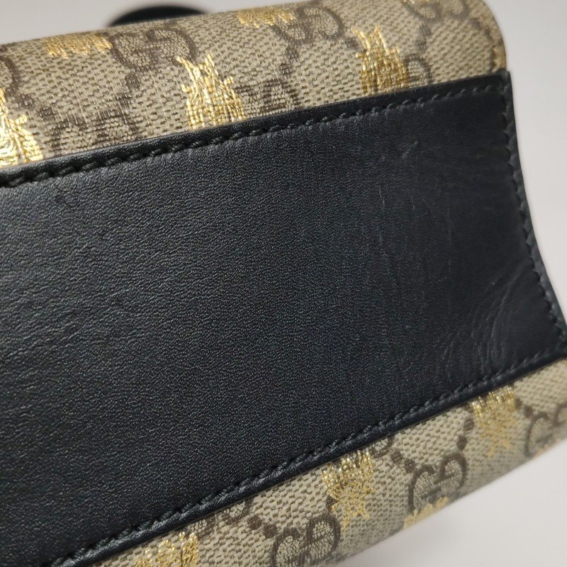 Gucci Padlock 小號 牛皮 蜜蜂 印花 鎖扣 單肩包-14