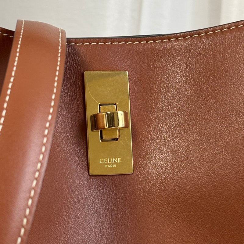 ::CELINE:: 焦糖色 Teen Bucket16 手提肩背包 斜背包-5