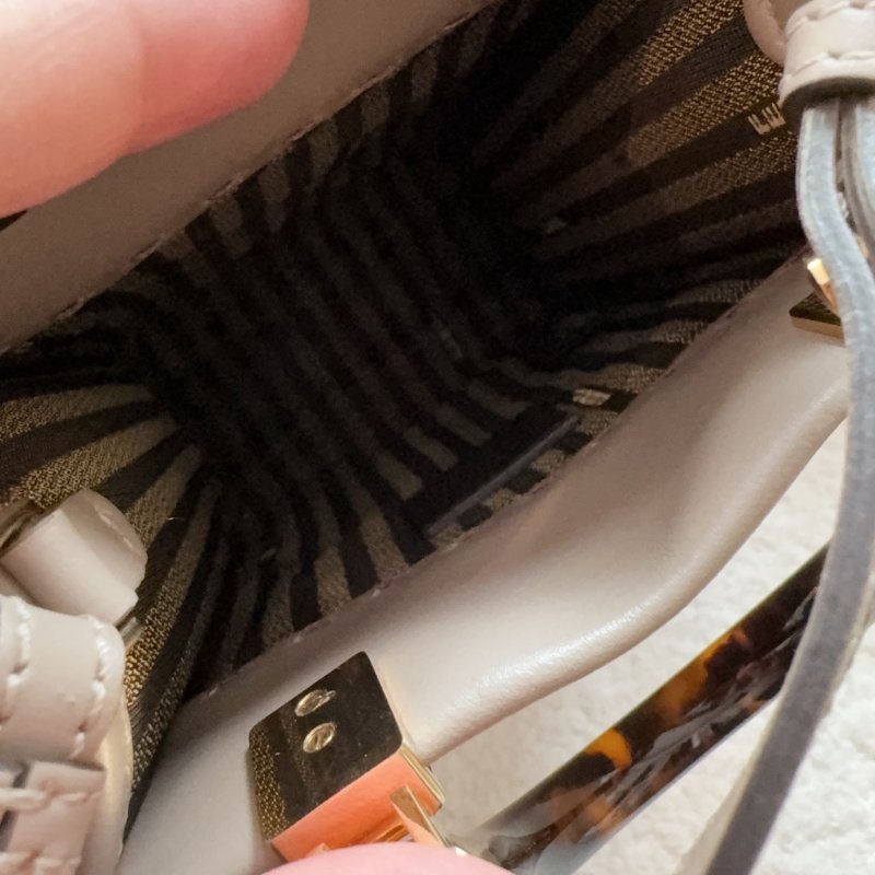 Fendi 大象灰琴譜托特迷你，玳瑁手柄金扣 99新 配件塵袋-1