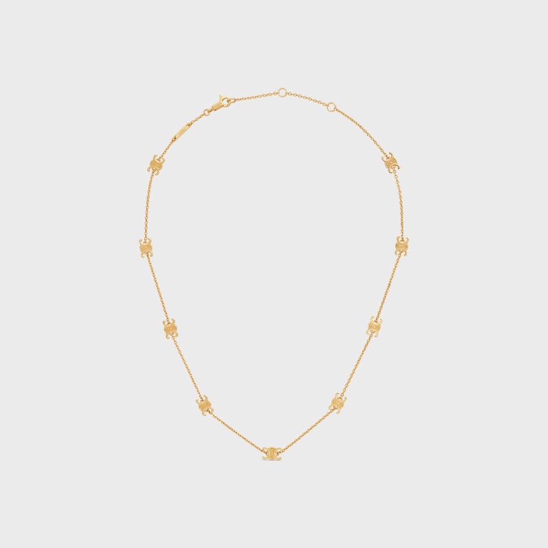 Celine 思琳 迷你凱旋項鍊 金色飾面黃銅 Mini Triomphe Necklace-1