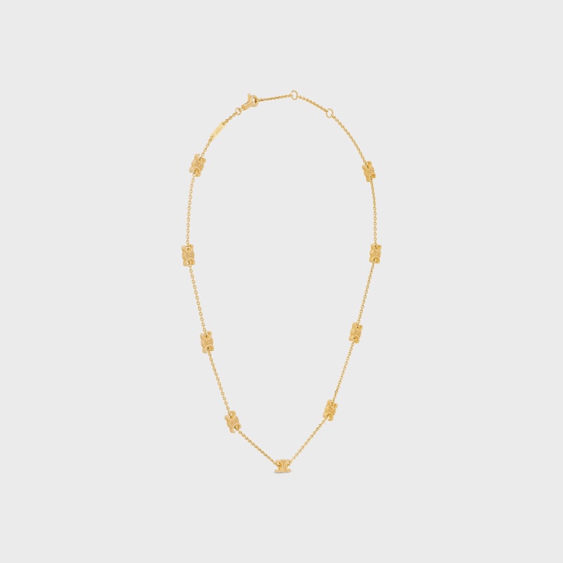 Celine 思琳 迷你凱旋項鍊 金色飾面黃銅 Mini Triomphe Necklace-2